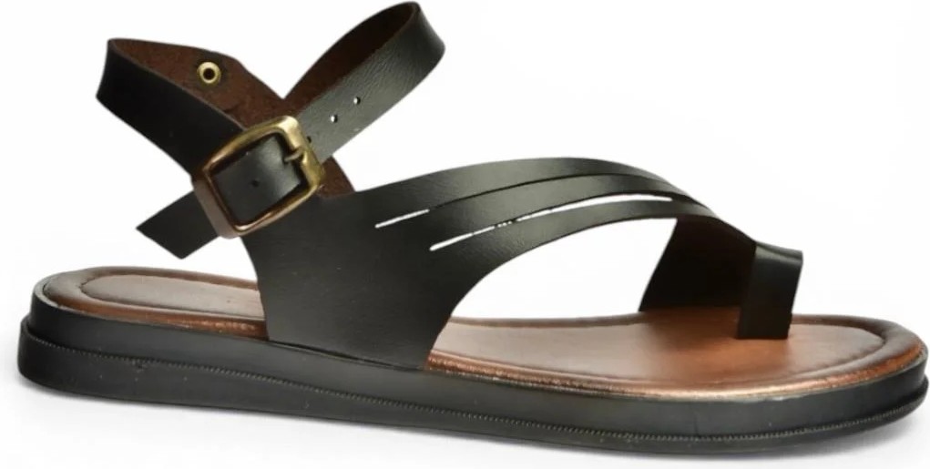Fox Shoes U390903603 Siyah Hakiki Deri Kadın Sandalet görsel 5
