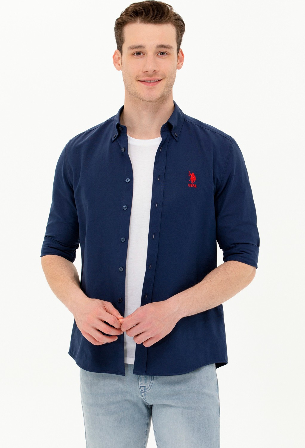 U.S. Polo Assn. Erkek Beyaz Gömlek Basic 50262932-VR013