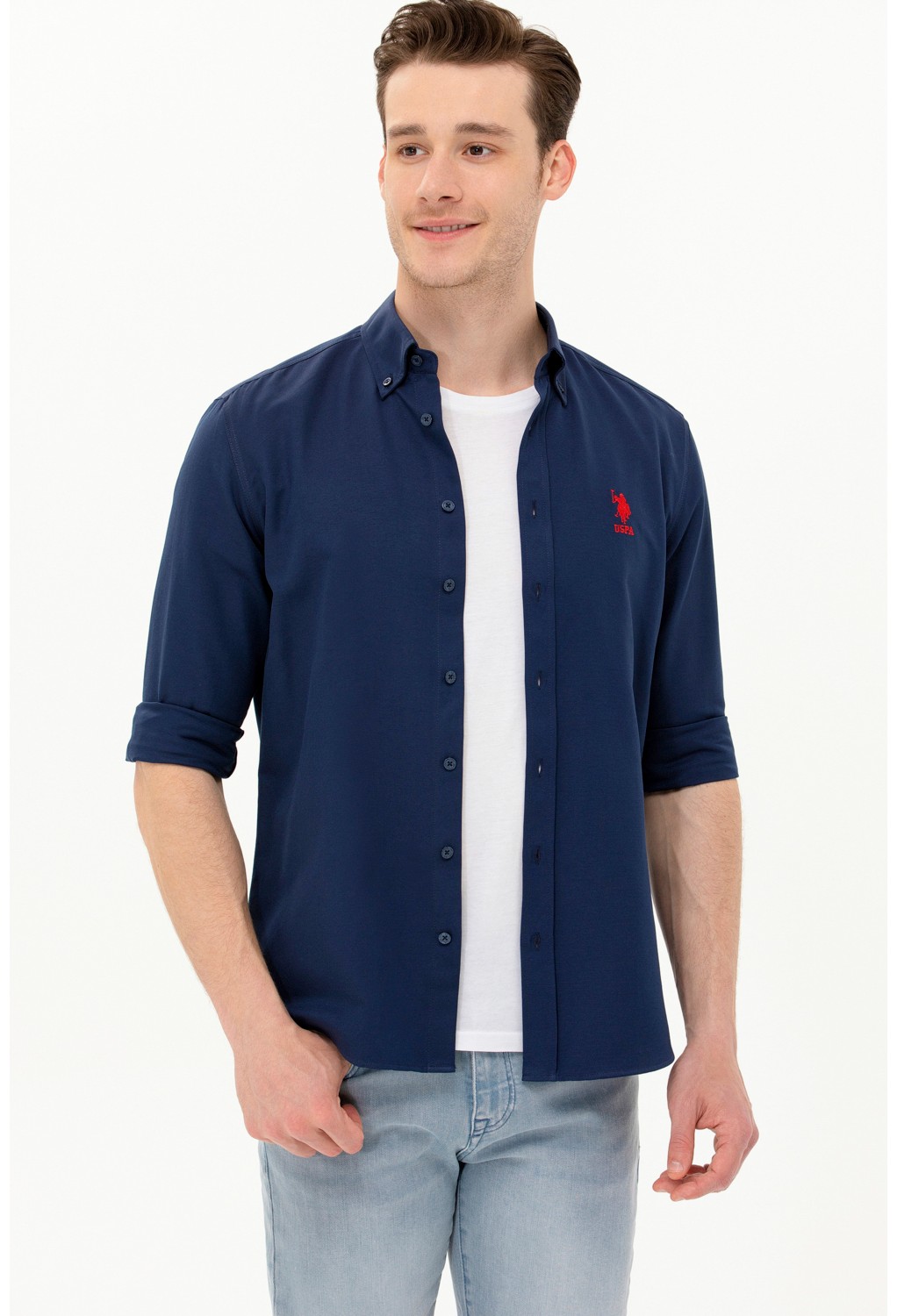 U.S. Polo Assn. Erkek Beyaz Gömlek Basic 50262932-VR013 görsel 2