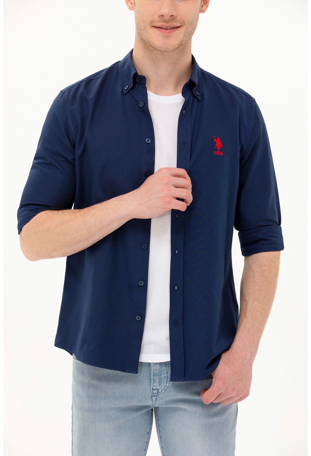 U.S. Polo Assn. Erkek Beyaz Gömlek Basic 50262932-VR013 görsel 6