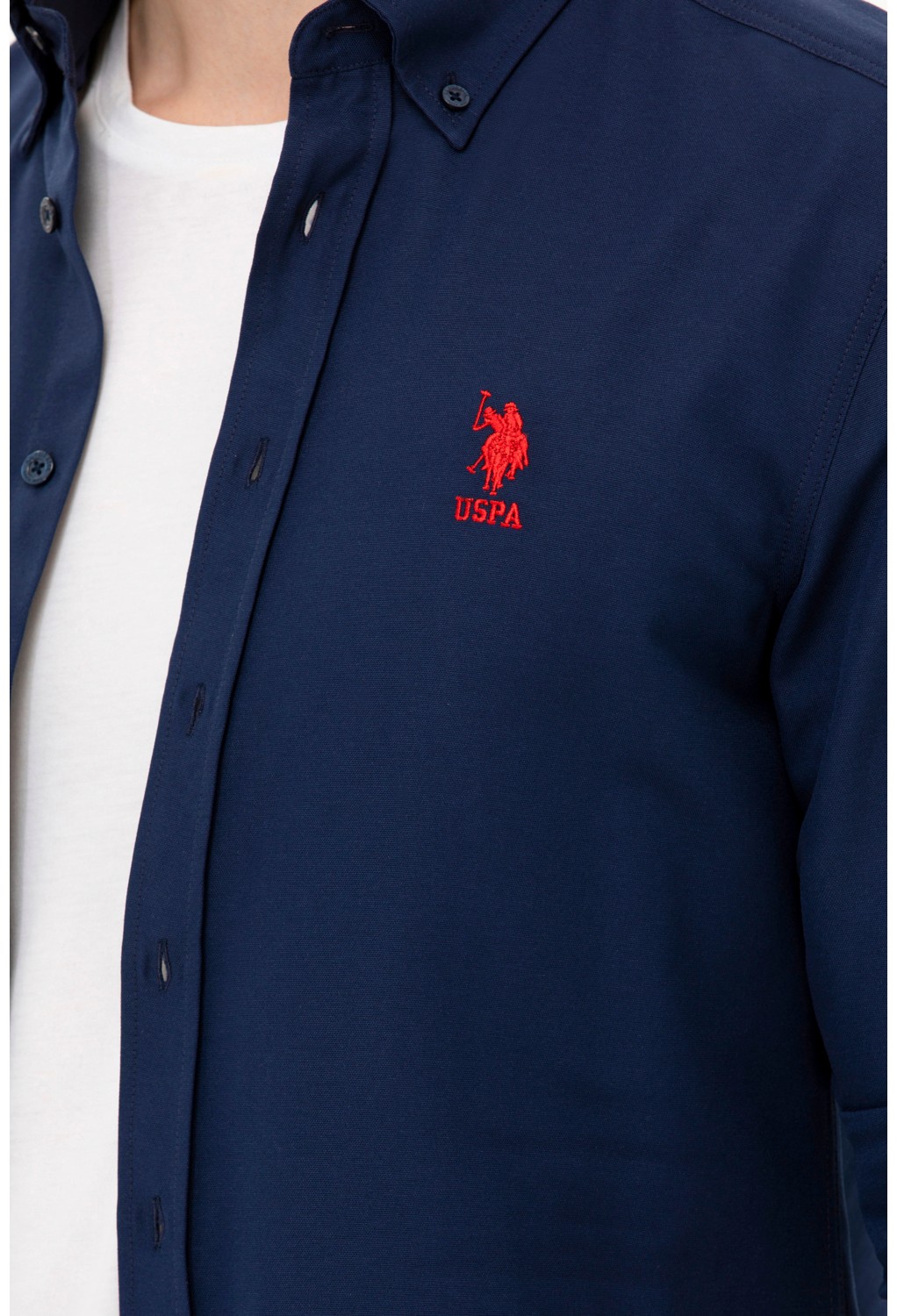 U.S. Polo Assn. Erkek Beyaz Gömlek Basic 50262932-VR013 görsel 7