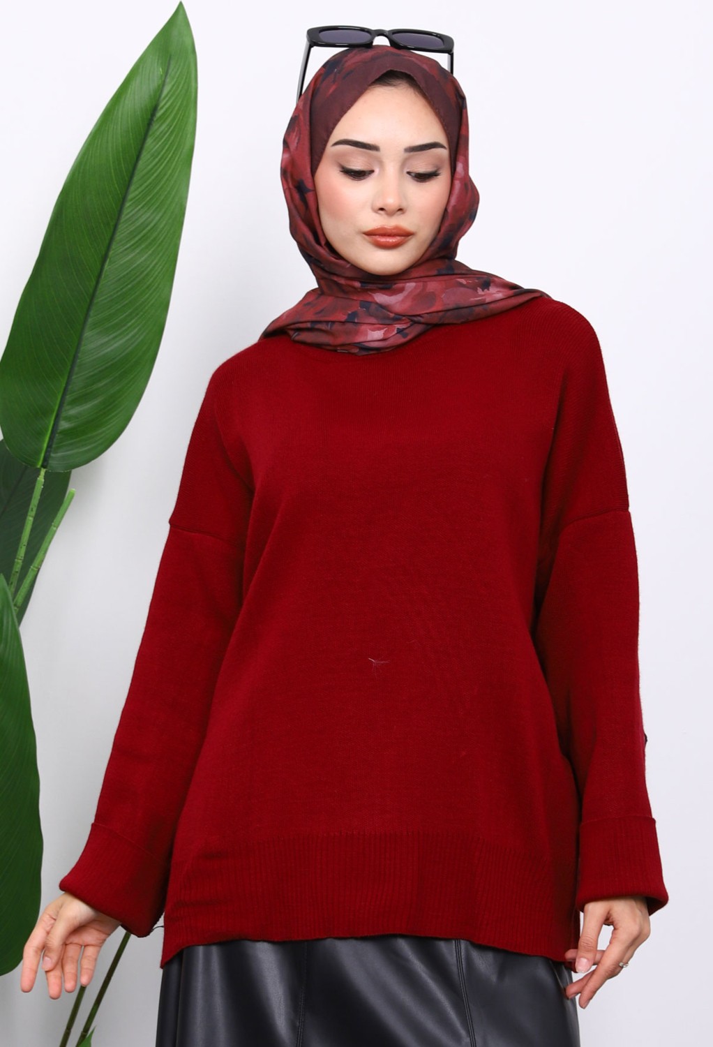 İmaj Butik Antrasit Bisiklet Yaka Yumuşak Dokulu Oversize Triko Kazak