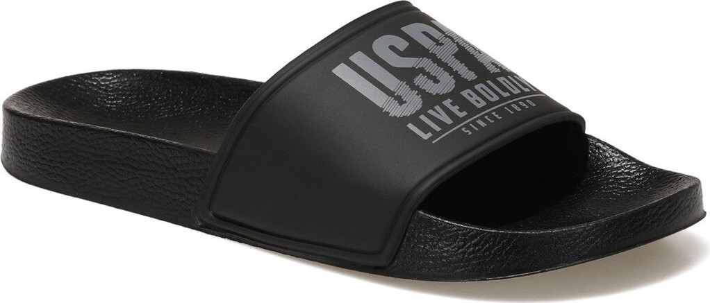 U.S. Polo Assn. Siyah Erkek Terlik Gusty P 2fx Düz Tabanlı Rahat Kullanım İçin Tasarlandı