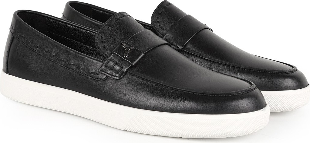 LBR H1128 Hakiki Deri Metal Aksesuarlı Darbe Emici Esnek Taban Erkek Comfort Casual Sneaker Loafer görsel 3