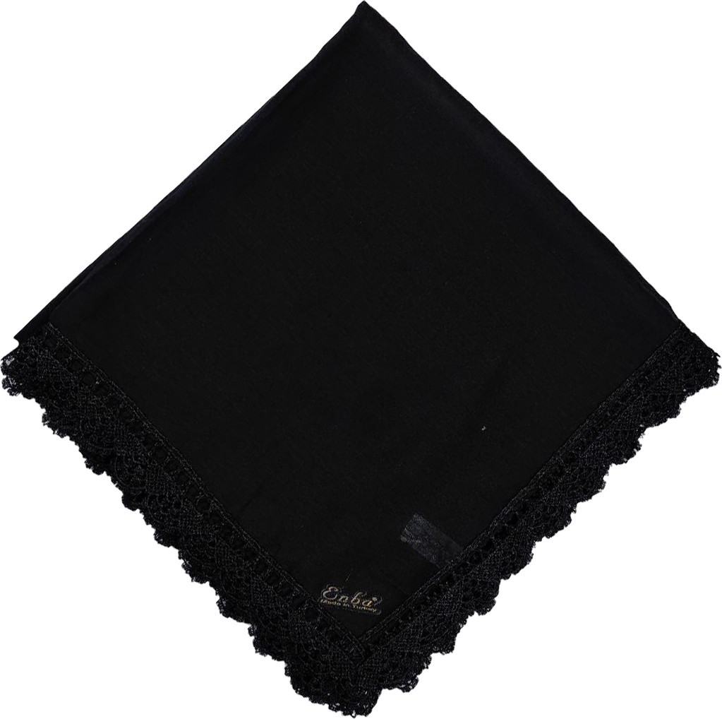 Mim Eşarp ve Şal Enba Pamuklu Iğne Oyalı Namaz ve Mevlüt Örtüsü 110X110 cm görsel 3