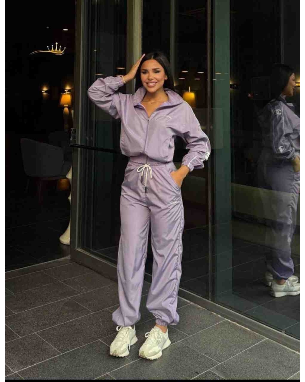 Evlium Kadın Ithal Paraşüt Kumaş Fermuarlı Eşofman Takımı - Lüks Tasarım 2'li Spor Takım görsel 6