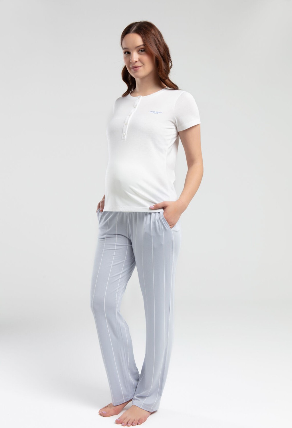 Pierre Cardin Kadın Beyaz Pijama Takımı PC8976-S-V1 görsel 4