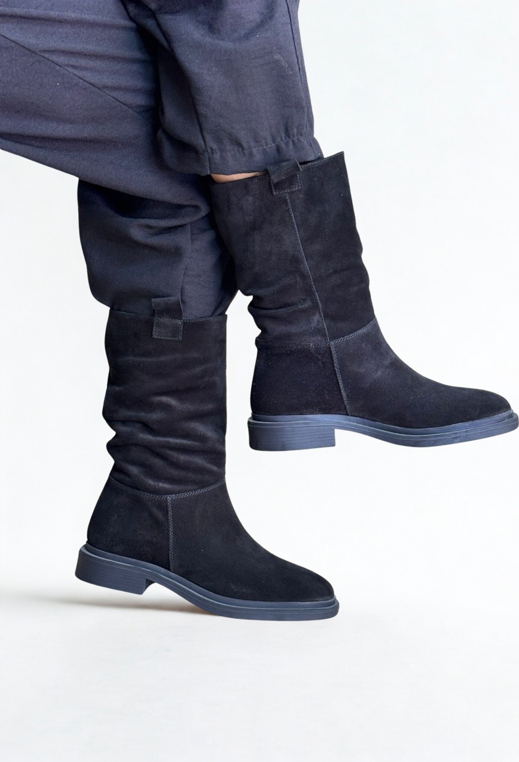 Ne&Ve Shoes Süet Hakiki Deri Körüklü Rahat Kadın Günlük Çizme