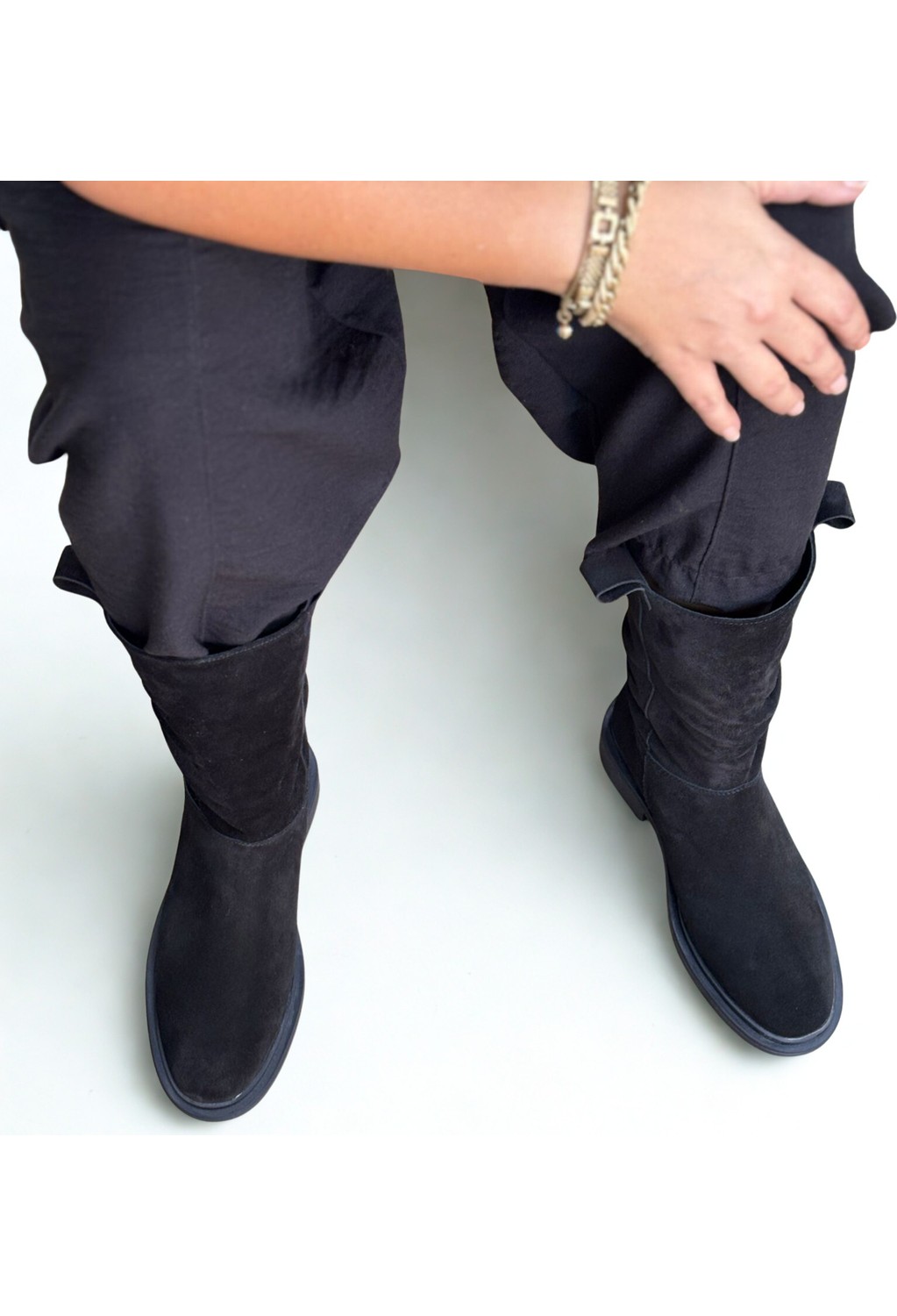 Ne&Ve Shoes Süet Hakiki Deri Körüklü Rahat Kadın Günlük Çizme görsel 2