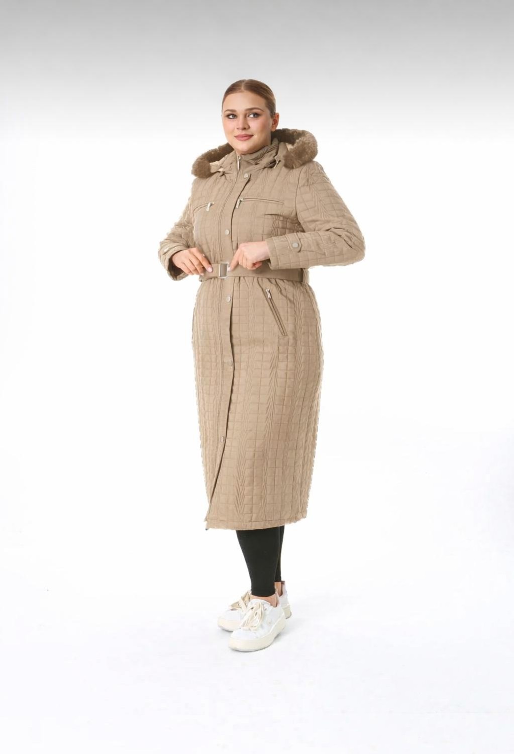 TUTveAL Collection Su Itici Mont, Büyük Beden Kaban,büyük Beden Kapitone, Içi Tüylü Mont, Araboy Mont,kışlık Mont görsel 5