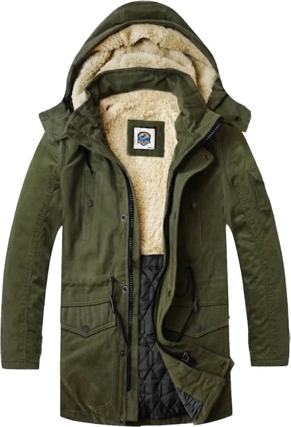 Alaska The Last Frontier Regular Fit Çıkarılabilir Kapüşonlu Su Geçirmez Oxford Kumaş Uzun Parka Kaban