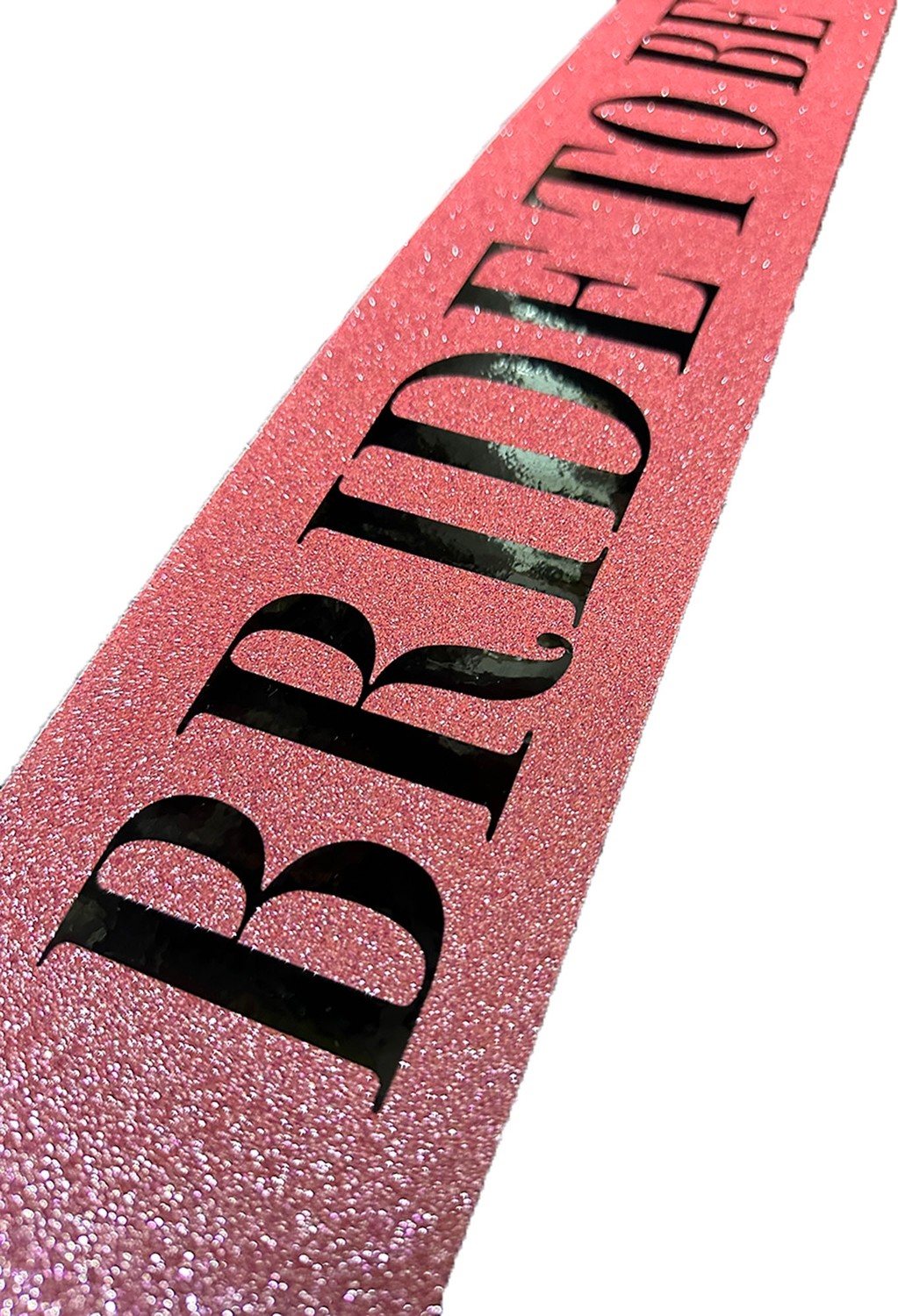 TeknoKapsül Pembe Üzeri Siyah Büyük Bride To Be Yazılı Simli Işıltılı Kuşak Kemer 10 cm Genişlik görsel 3