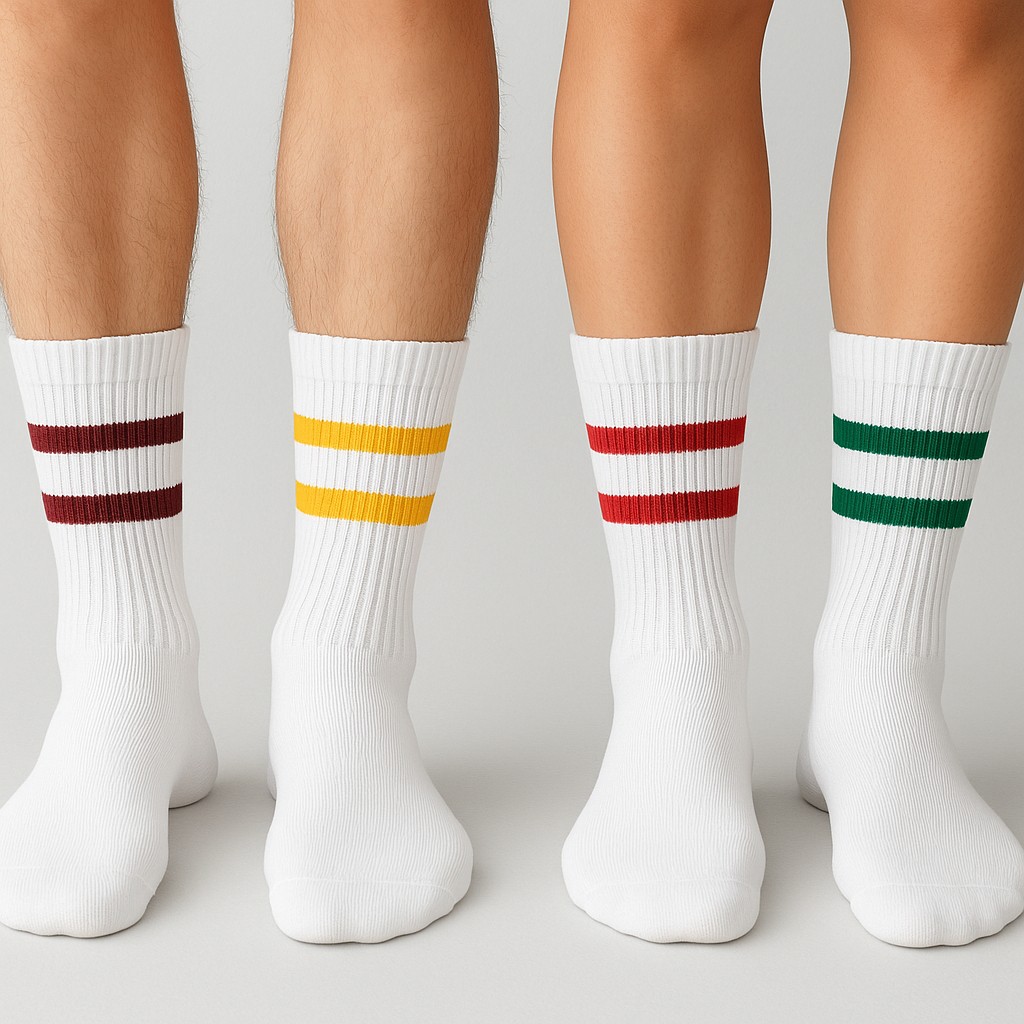 Worthy Socks 6'lı Çizgili Unisex Pamuklu Tenis Kolej Çorap görsel 2