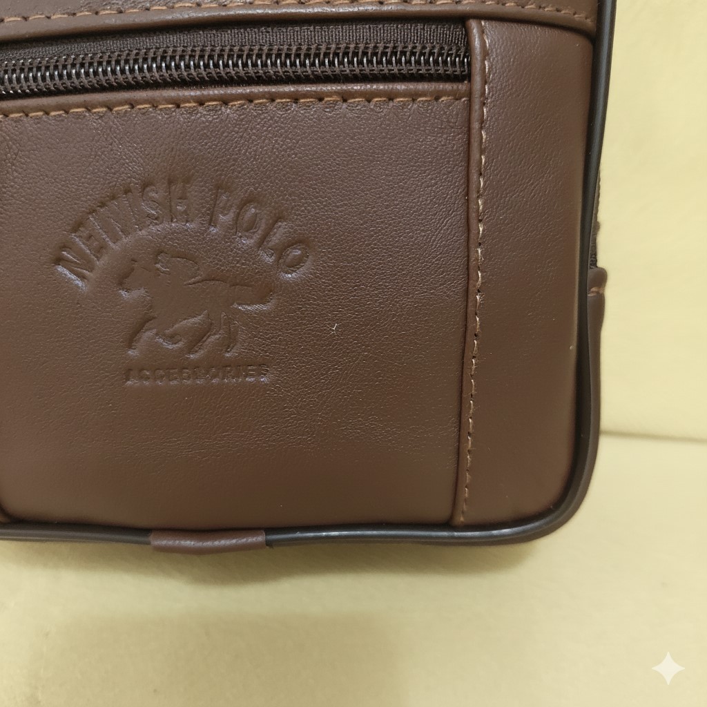 Newish Polo Hakiki Deri Postacı Kasalı El Omuz Çantası Ortaboy görsel 6