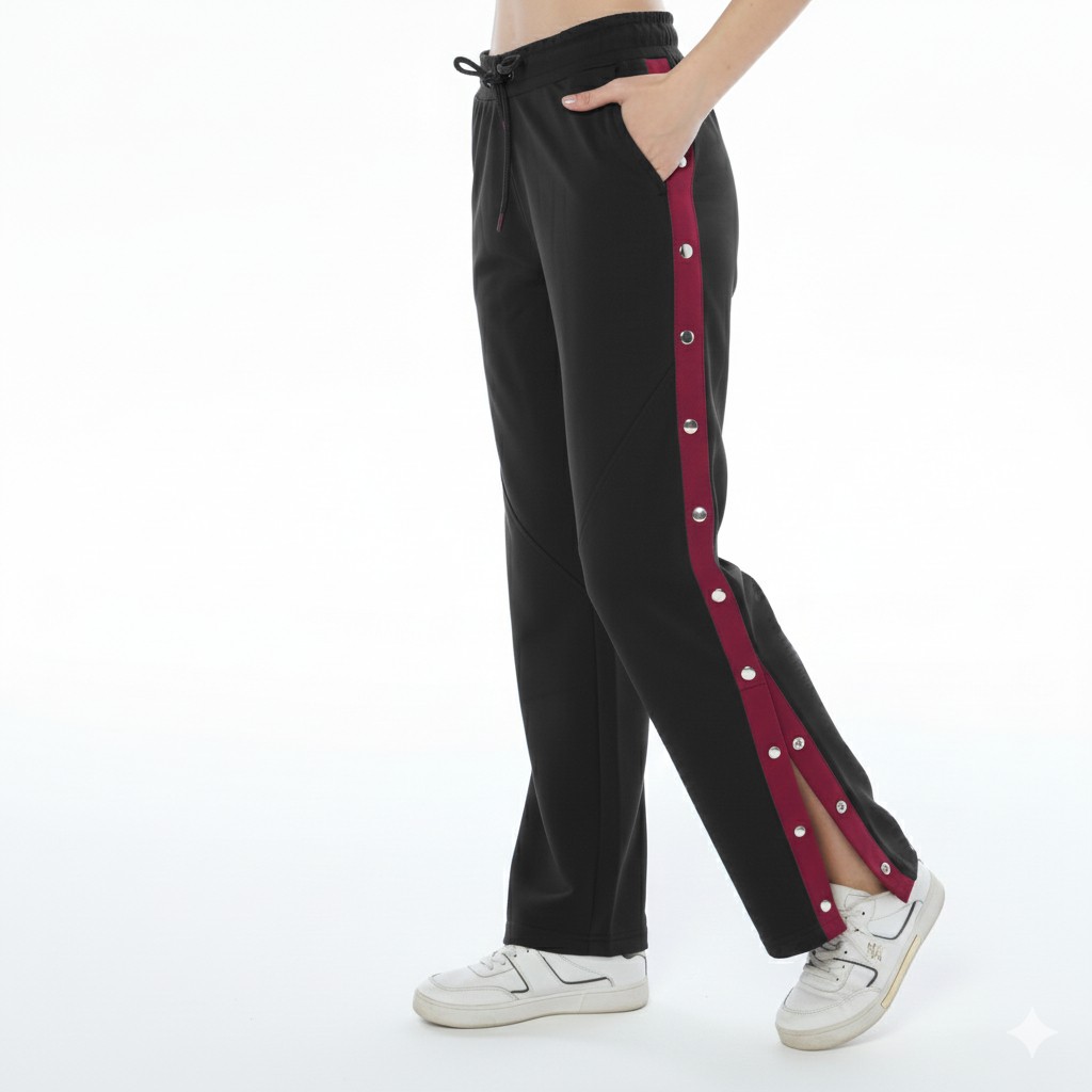 ASN Concept Kadın Yanı Çıtçıtlı Lacivert Renk Eşofman Altı (Büyük Beden Seçeneğiyle)