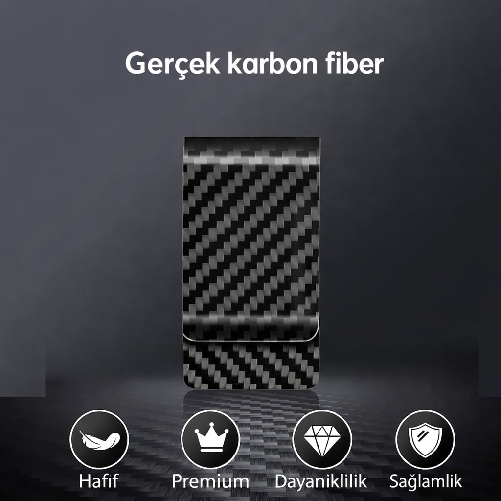 VEXORA GLOBAL Premium Para ve Kart Klipsi, Kart Tutucu, Para Tutucu, Ince Kartlık Erkek Aksesuar görsel 3