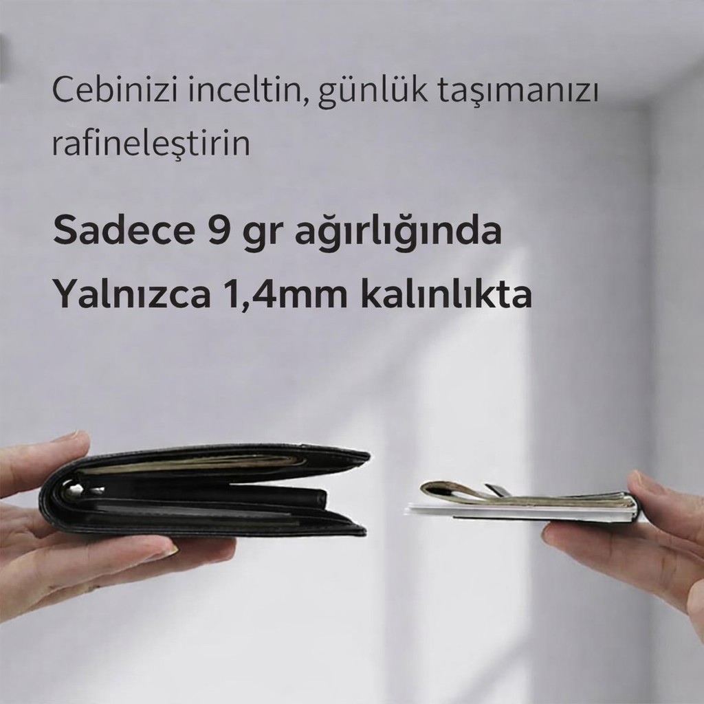 VEXORA GLOBAL Premium Para ve Kart Klipsi, Kart Tutucu, Para Tutucu, Ince Kartlık Erkek Aksesuar görsel 4
