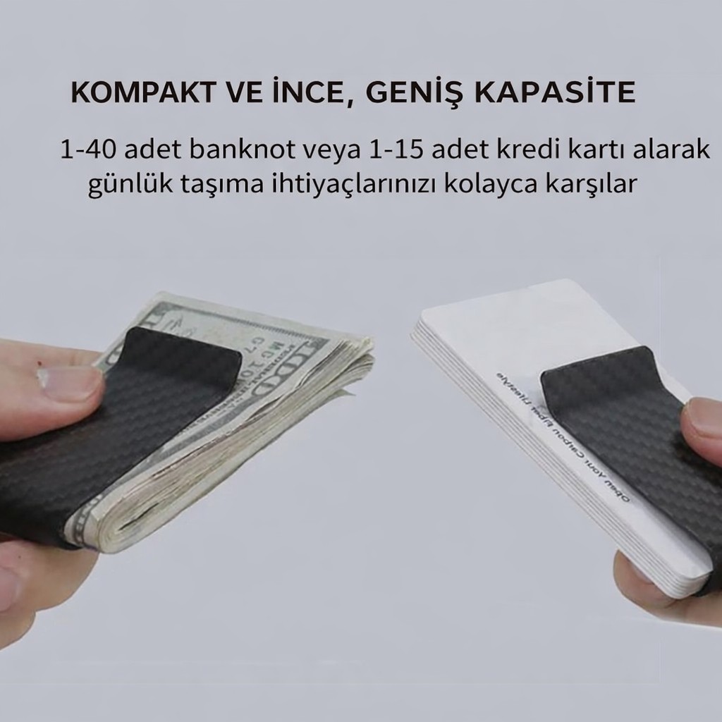 VEXORA GLOBAL Premium Para ve Kart Klipsi, Kart Tutucu, Para Tutucu, Ince Kartlık Erkek Aksesuar görsel 6