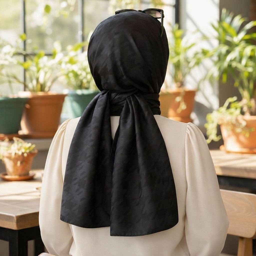 Revam Collection Kazayağı Deseni ipeksi Jakar Şal kadın görsel 3