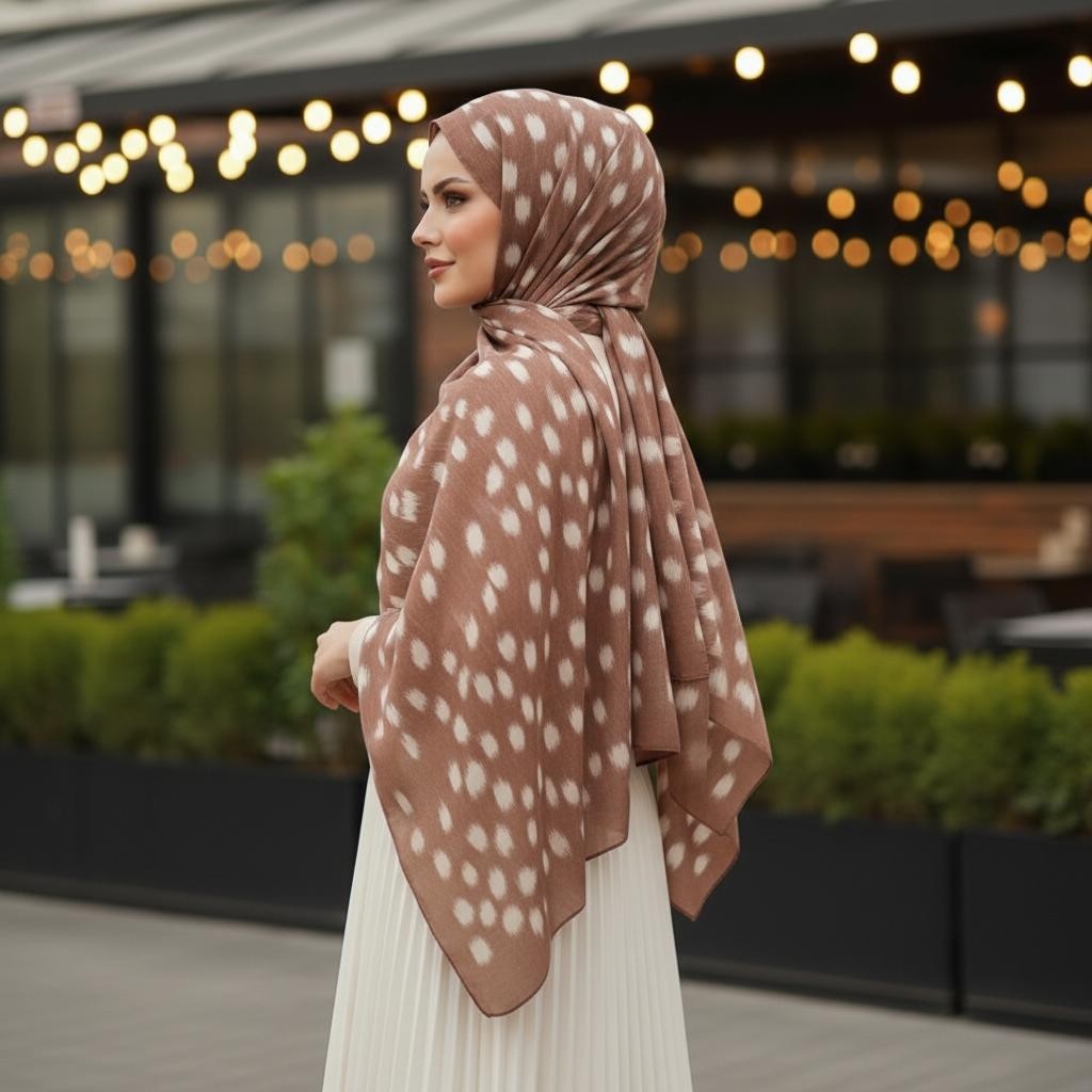 Revam Collection Ceylan Bambi Desenli Pamuk Soft Şal görsel 3