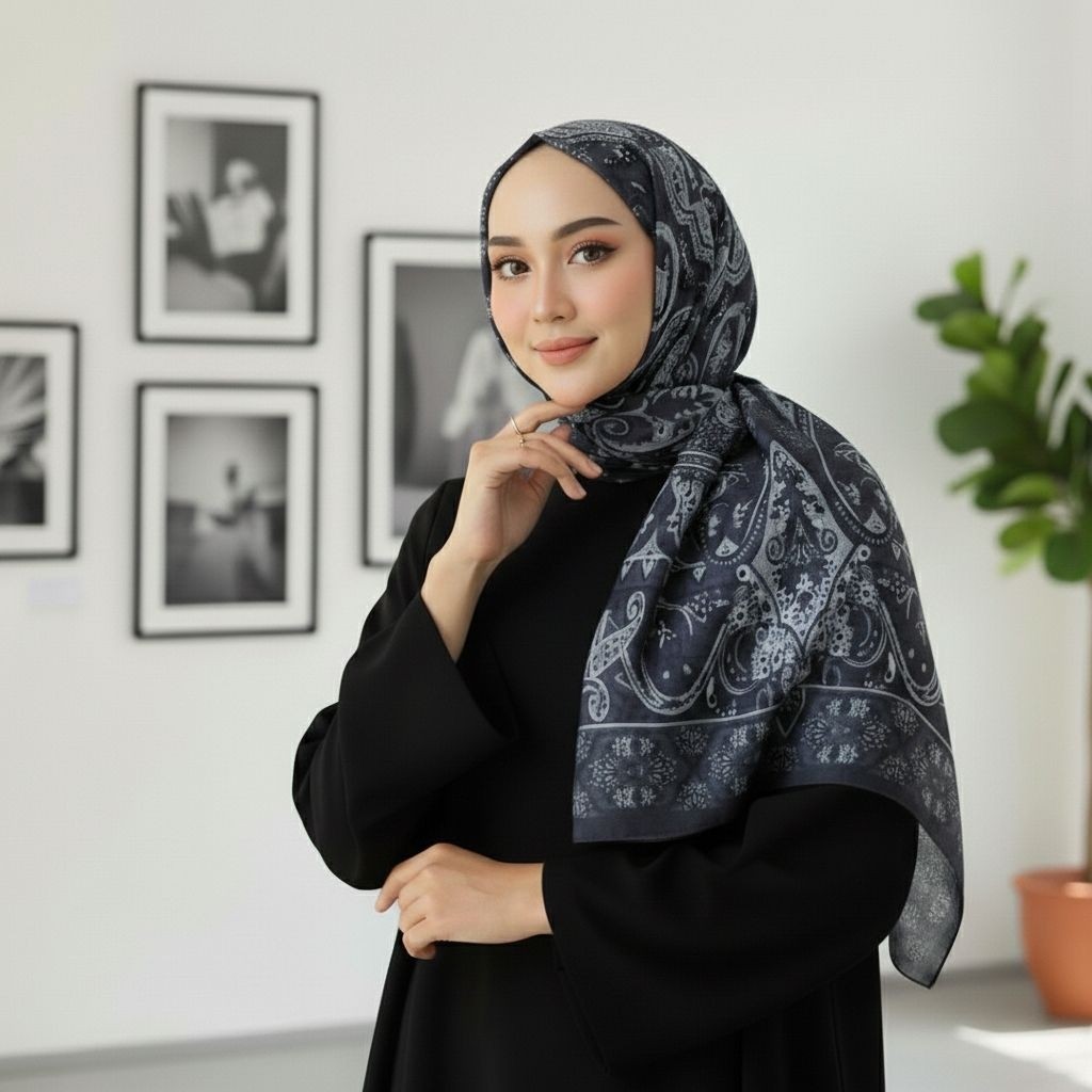 Revam Collection Etnik Retro Desenli Pamuk Şal