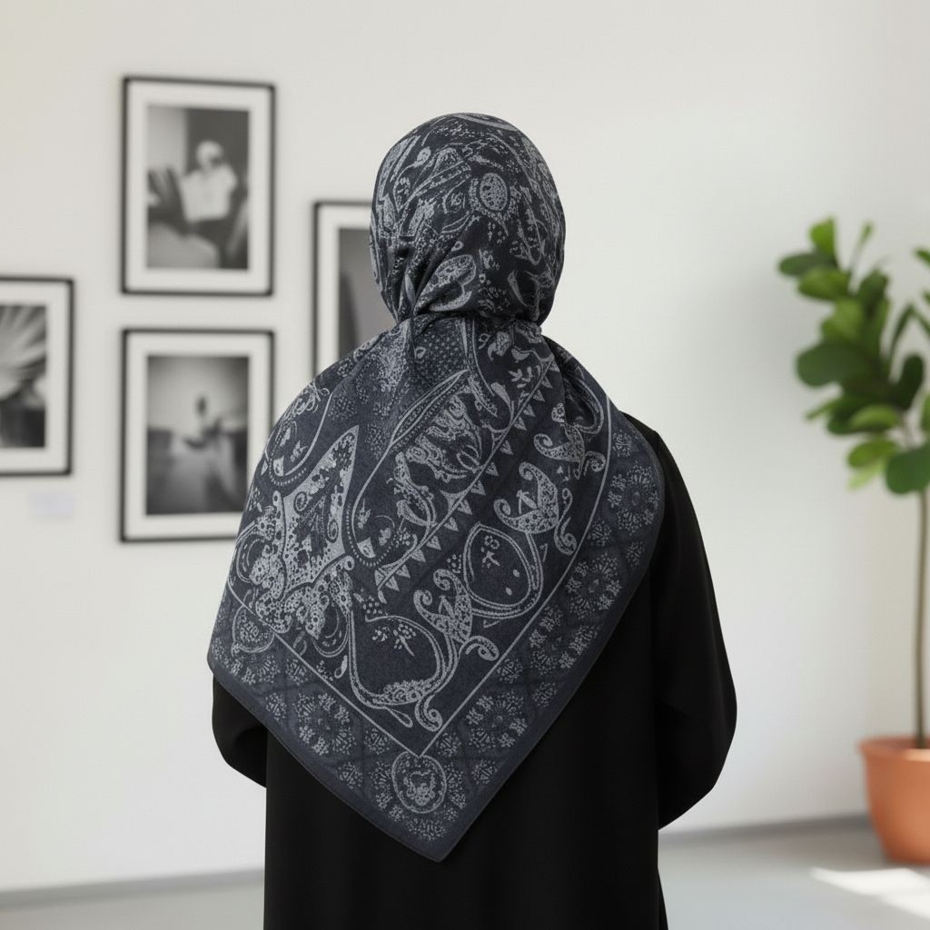 Revam Collection Etnik Retro Desenli Pamuk Şal görsel 3