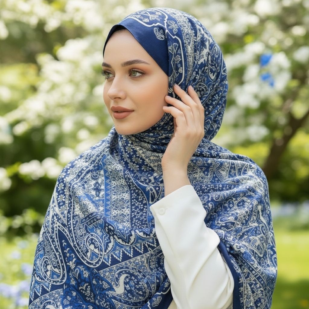 Revam Collection Retro Desenli Pamuk Soft Şal