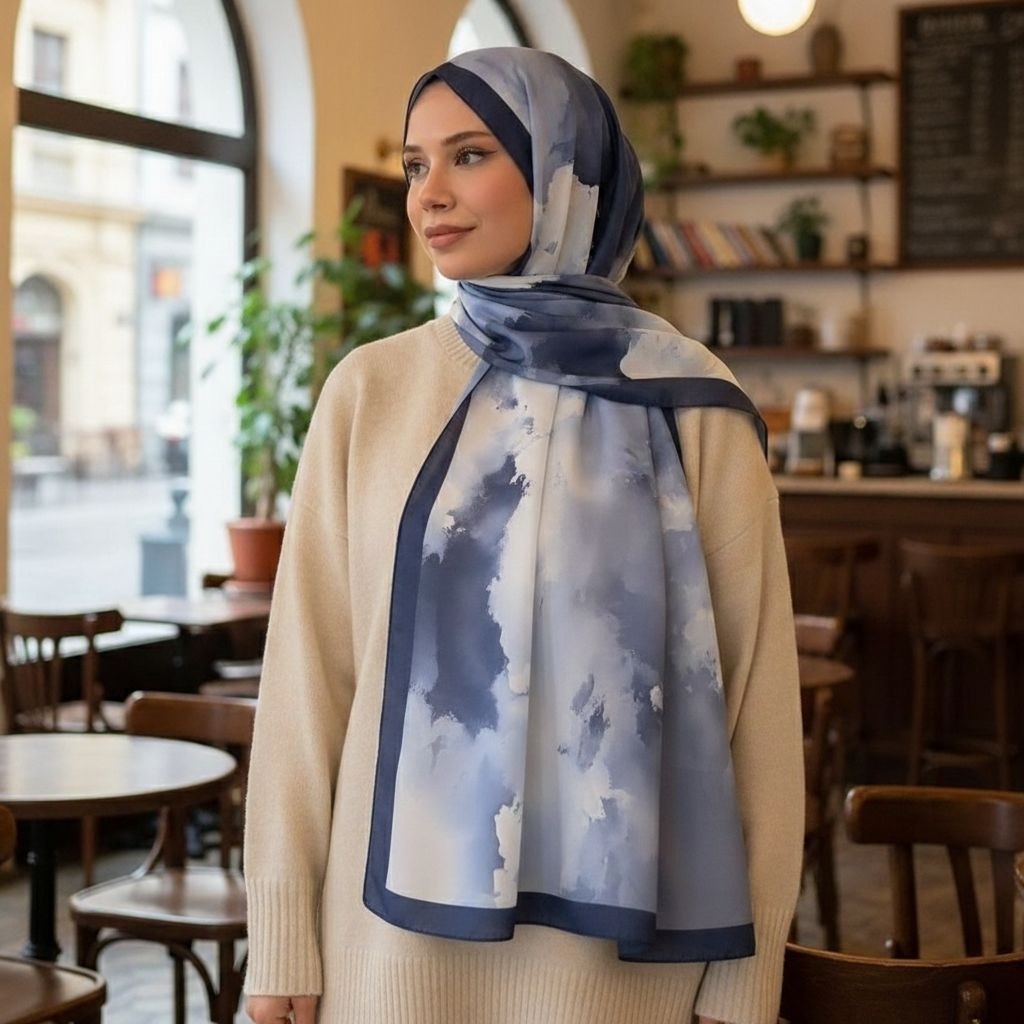 Revam Collection Desenli Pamuk Soft Şal Ilham Serisi Degrade