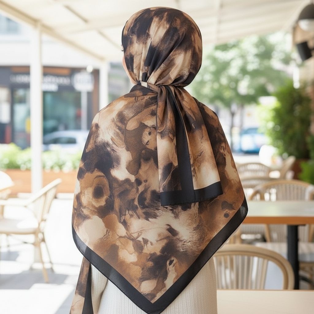 Revam Collection Desenli Pamuk Soft Şal Vera Serisi Siyah Gold Batik görsel 3