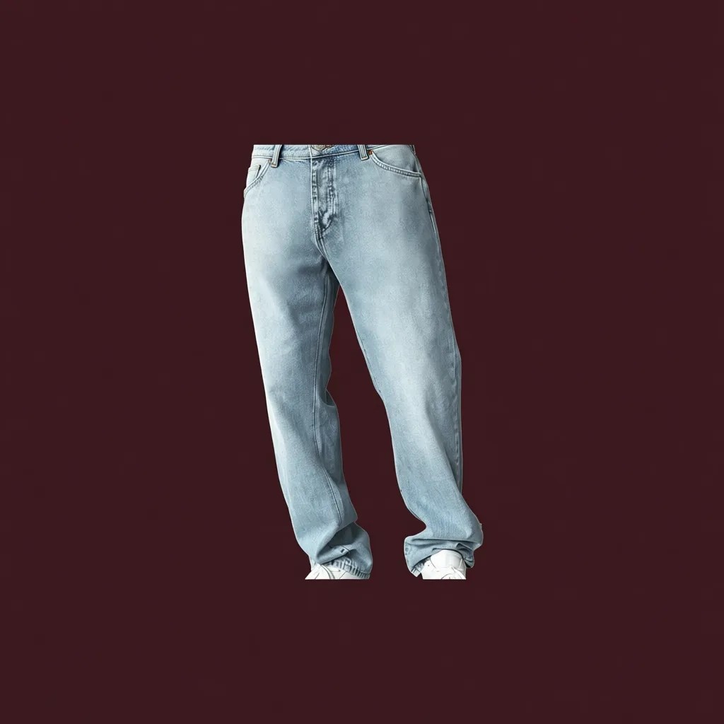 Wkm Denim Casual Erkek Baggy Denim Kot Pantolon Açık Mavi Renkli 5 Cep ile Rahat ve Şık Günlük Stil görsel 5