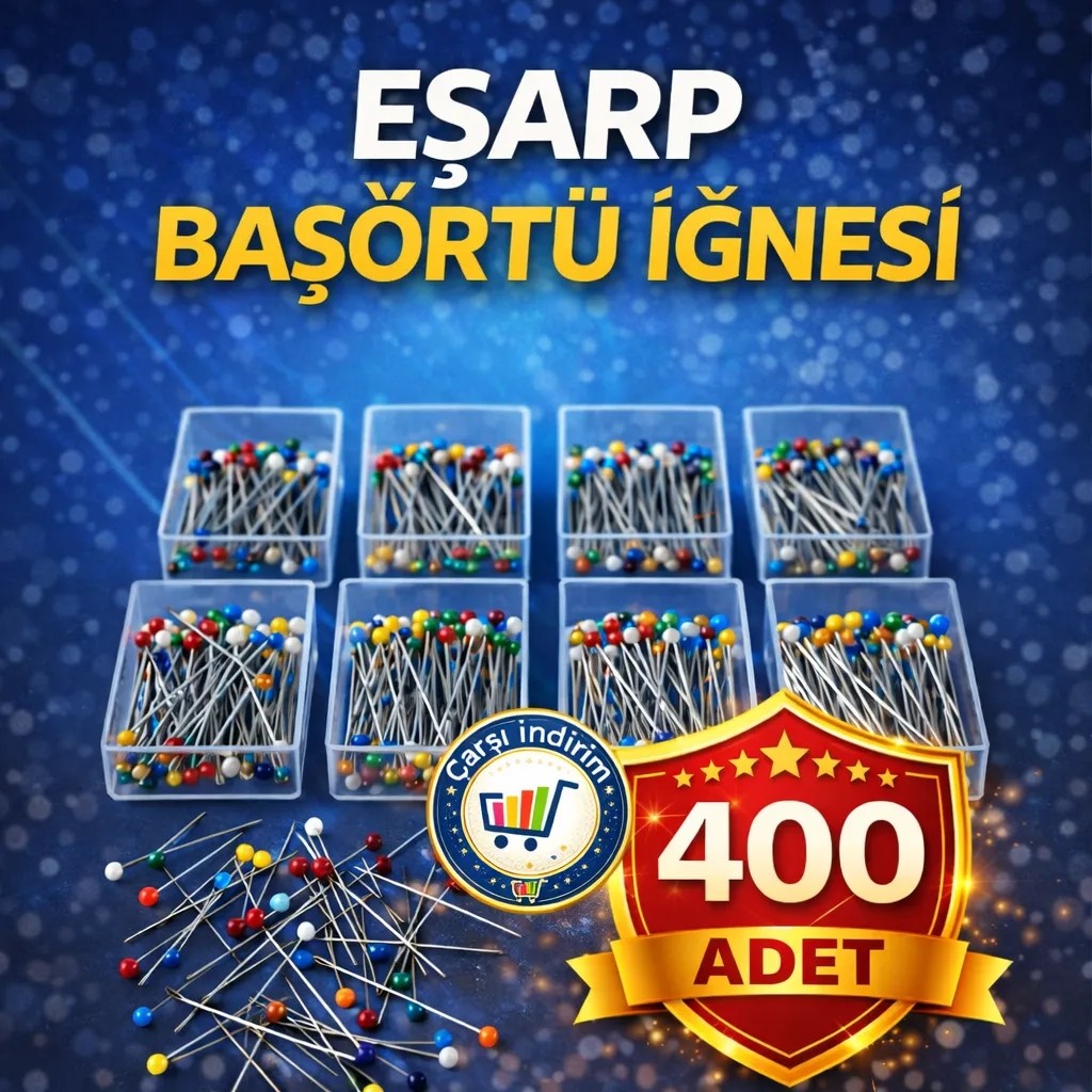 Nistabolje 8 Kutu Renkli Eşarp İğnesi 400 Adet Zarar Vermeyen Başörtü İçin
