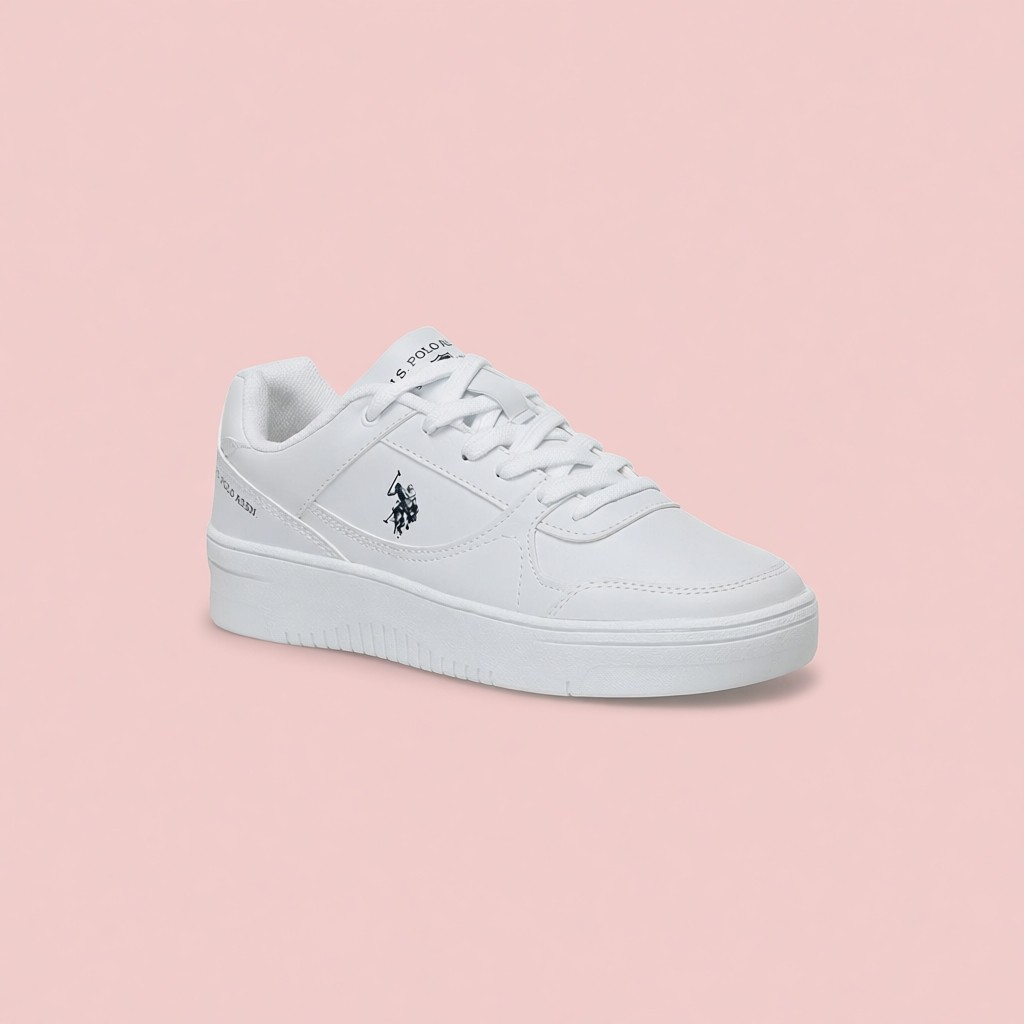 U.S. Polo Assn. Beyaz Kadın Sneaker 42 Düz Taban Deri Malzeme ile Şık Tasarım görsel 5