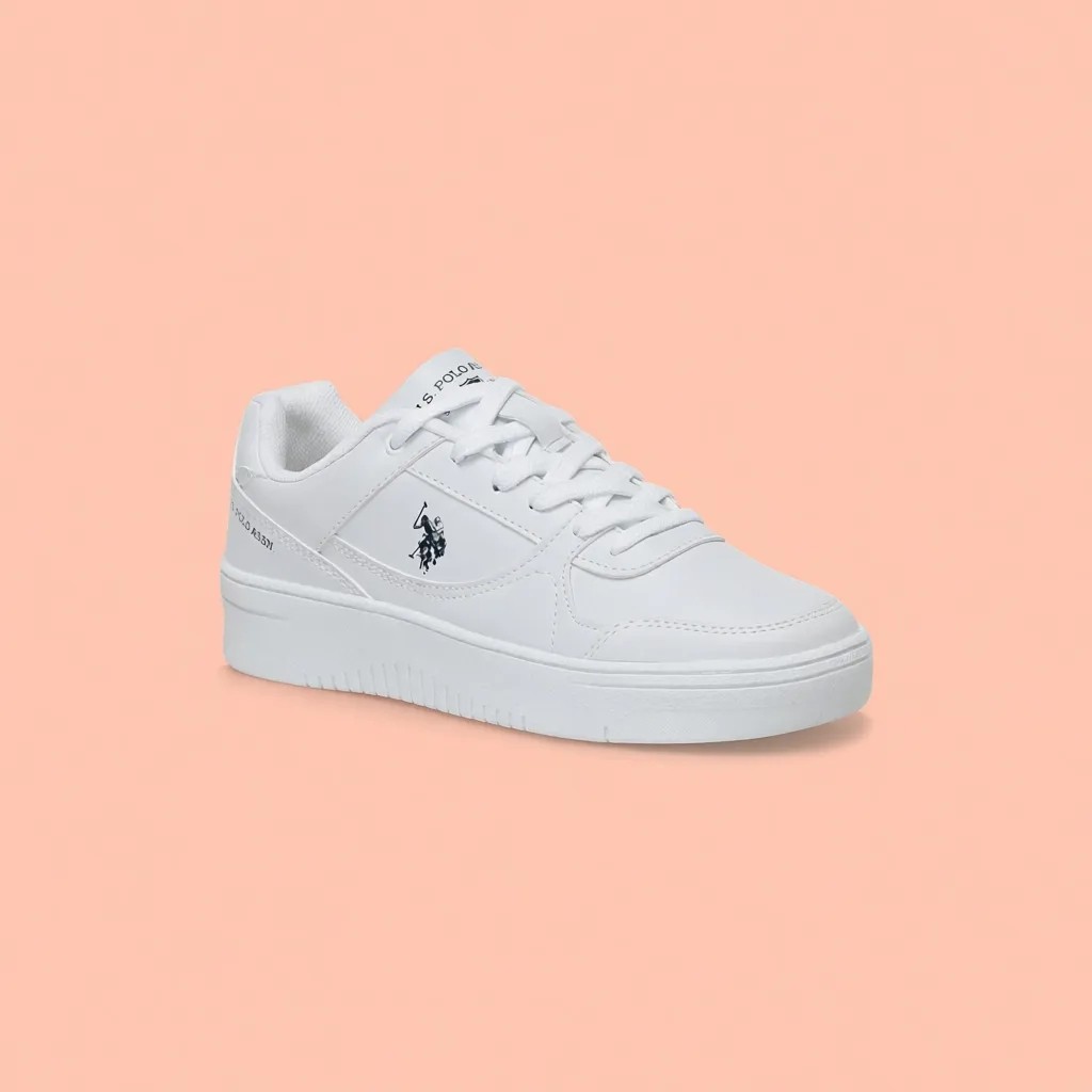 U.S. Polo Assn. Beyaz Kadın Sneaker 42 Düz Taban Deri Malzeme ile Şık Tasarım görsel 6