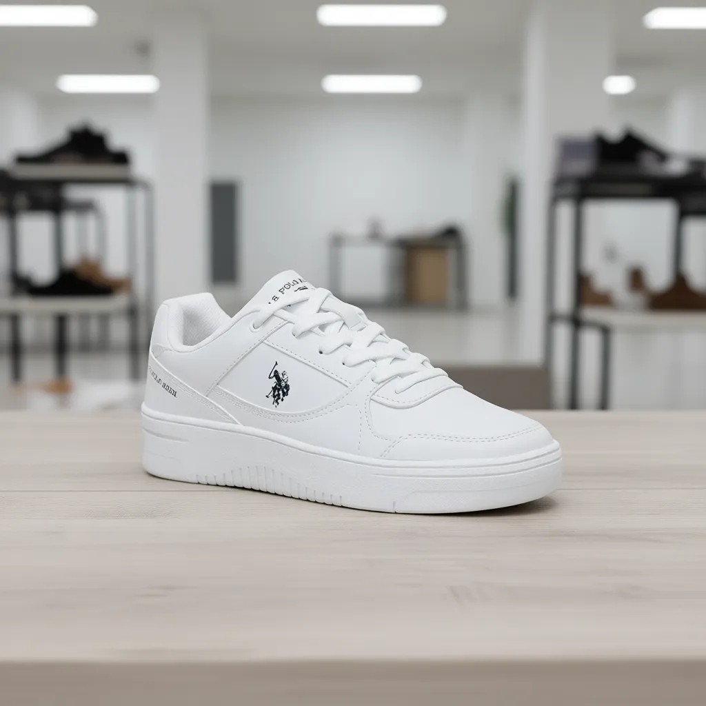 U.S. Polo Assn. Beyaz Kadın Sneaker 42 Düz Taban Deri Malzeme ile Şık Tasarım görsel 7