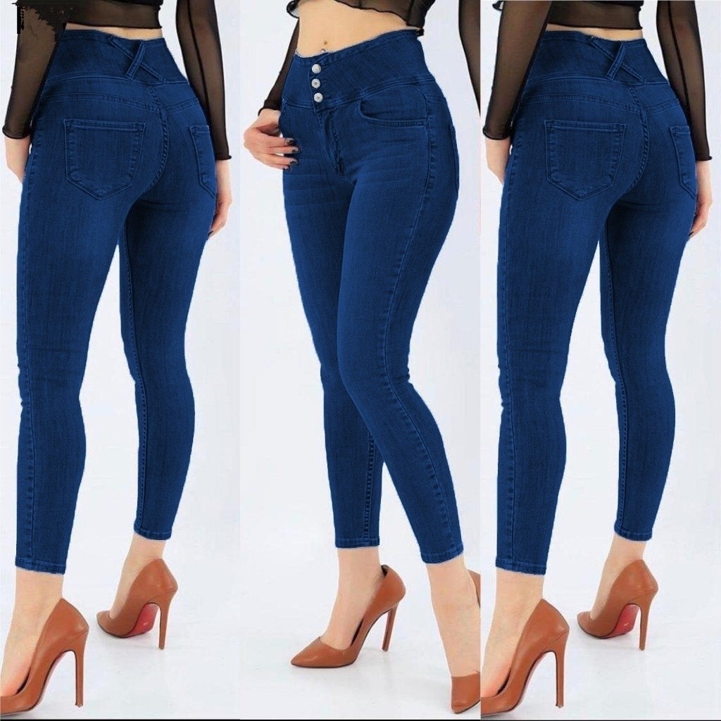 Aesco Yüksek Bel Likralı Jean Pantolon 90 cm