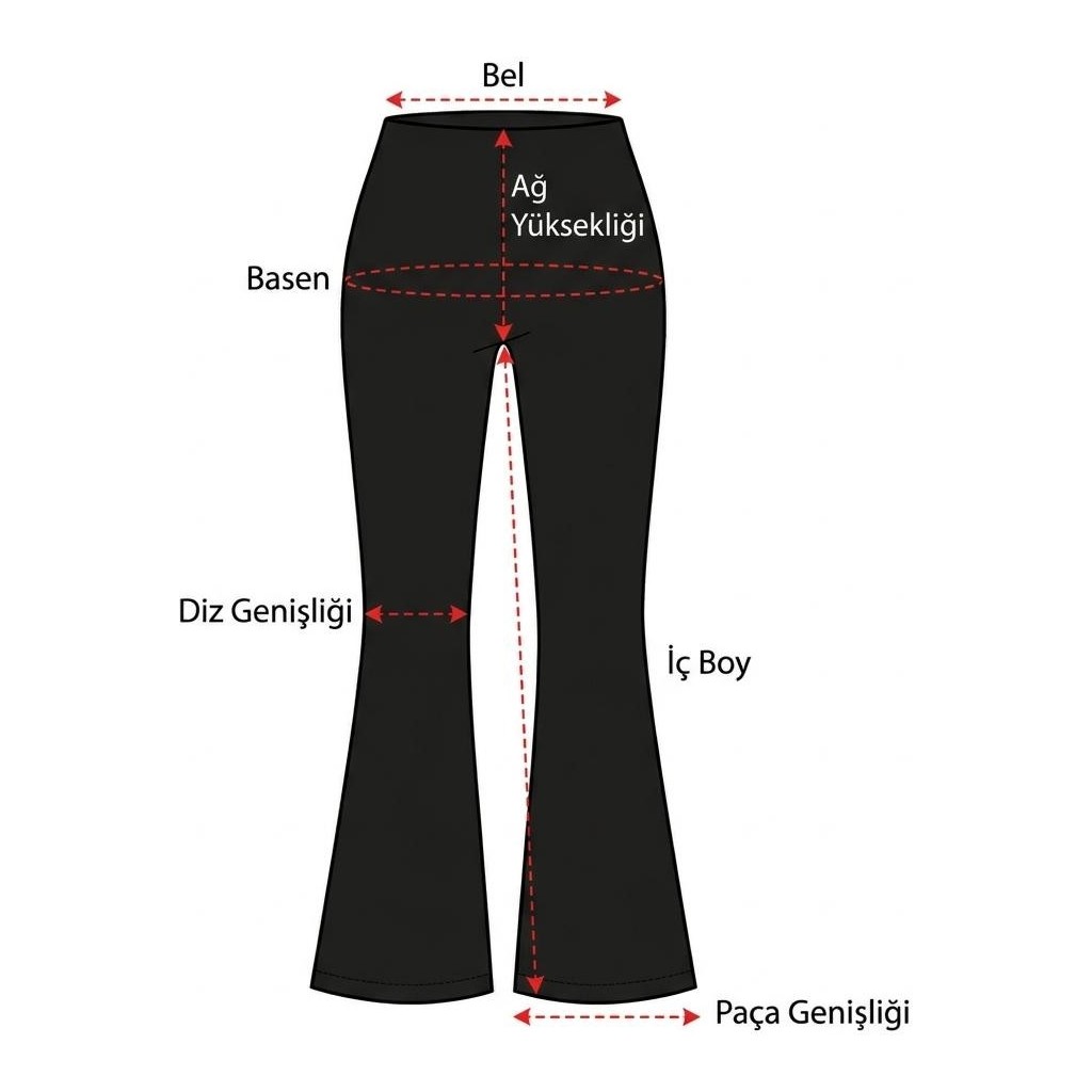 Thin Shop Ispanyol Paça Gündüz Gece Kullanışlı Toparlayıcı Çelik Kumaş Pantalon görsel 2