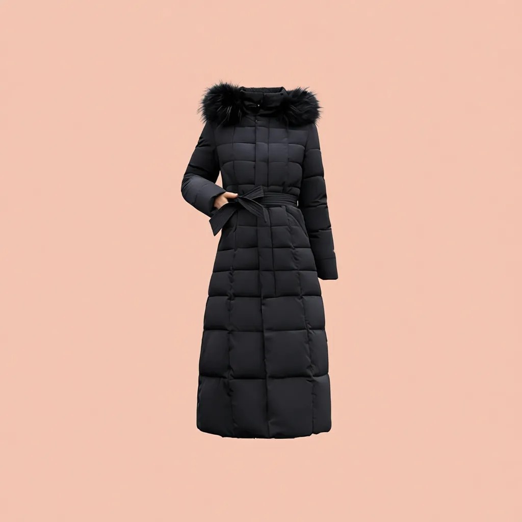 Barbora Kadın Kışlık Tam Boy Kapüşonlu Polyester Şişme Mont Siyah Trend Tasarım görsel 3