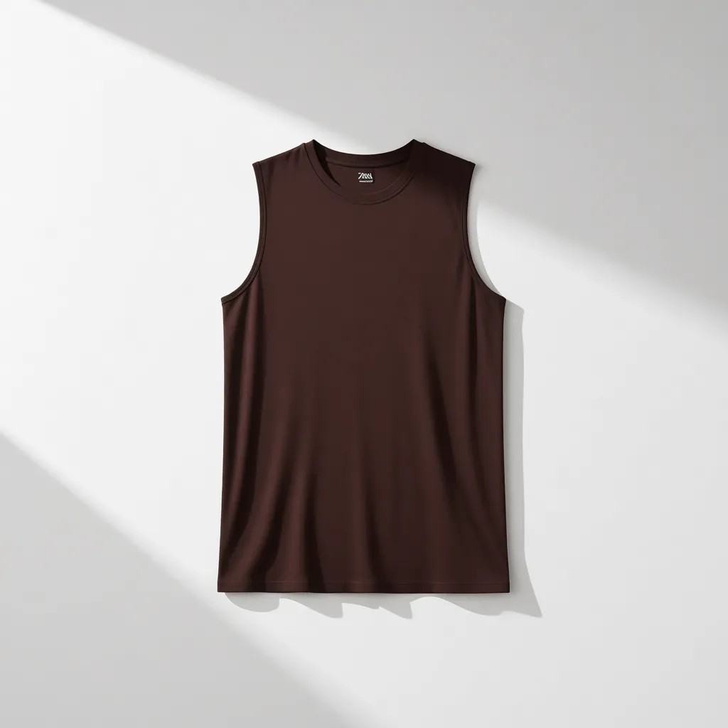 ALLDAY Acı Kahve Kolsuz T-Shirt Pamuklu Malzeme ile Şıklığı ve Rahatlığı Bir Arada Sunuyor görsel 6