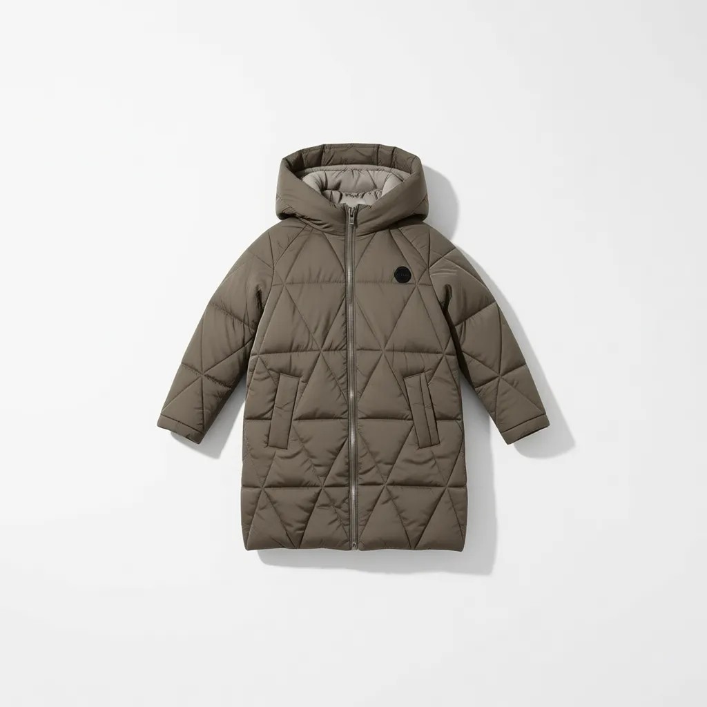 Benitto Kids Kız Çocuk 22BNT51251 Haki Kaban Uzun Kol Oversize Kış Sezonu Su İtici Özellik