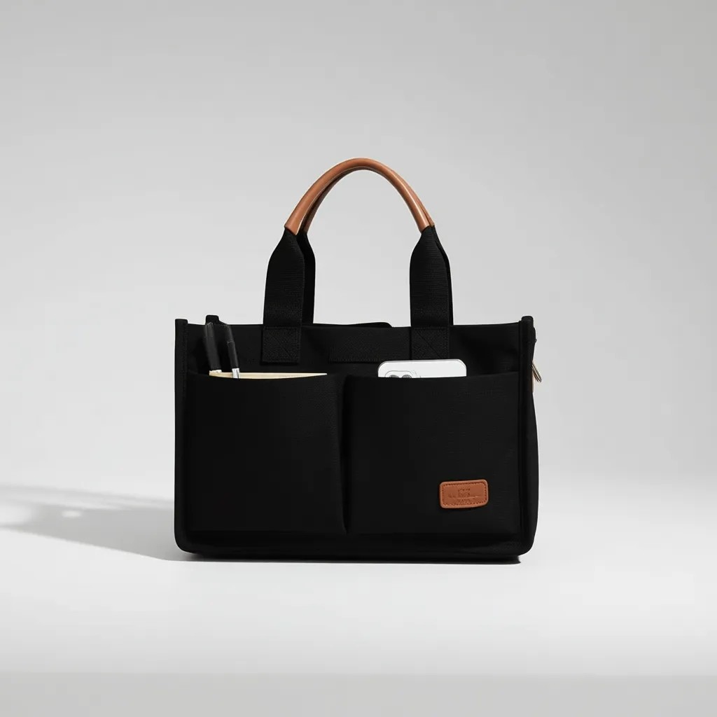 Ksburda Üç Gözlü The Tote Bag Kadın Omuz Çanta Tekstil Malzemeden Şık Ve Düz Desenli Tasarım görsel 4