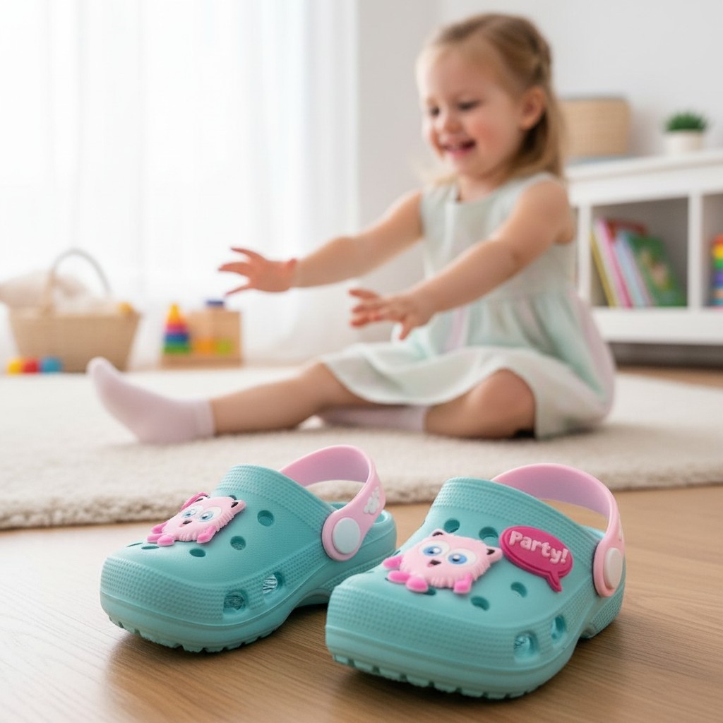 Gezer Kız Çocuk Figürlü Bebe Sandalet Terlik ( Dar Kalıptır )