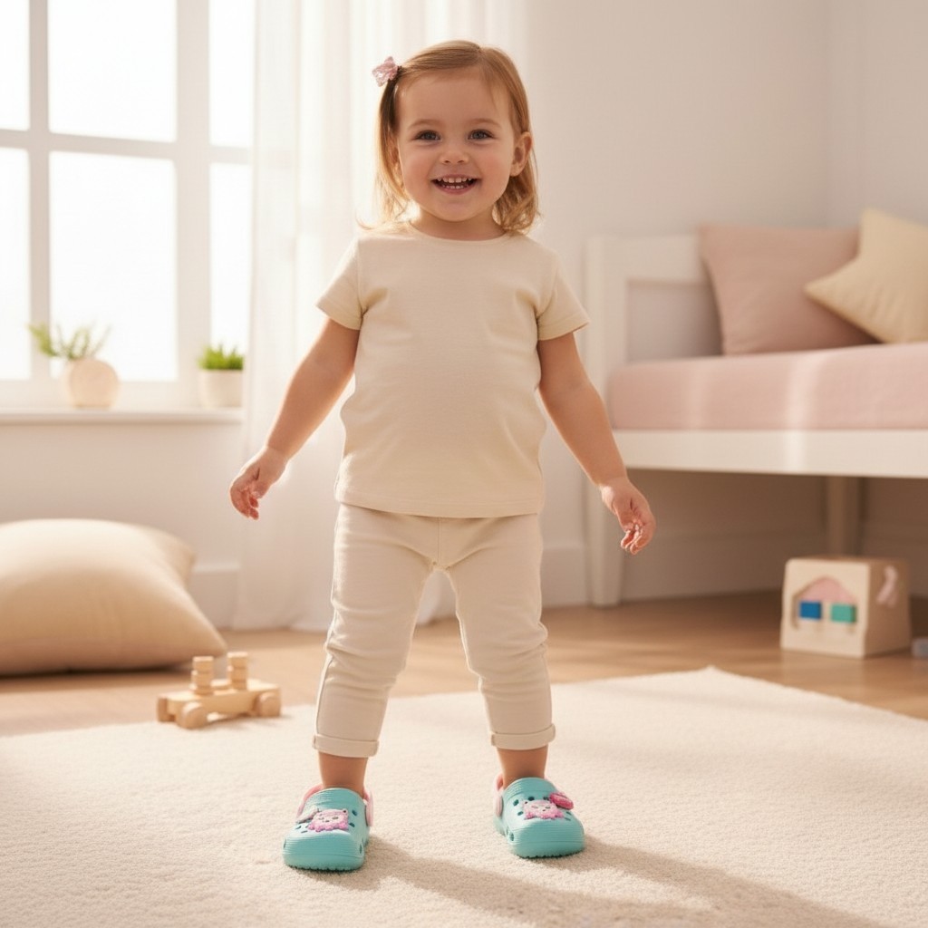 Gezer Kız Çocuk Figürlü Bebe Sandalet Terlik ( Dar Kalıptır ) görsel 2