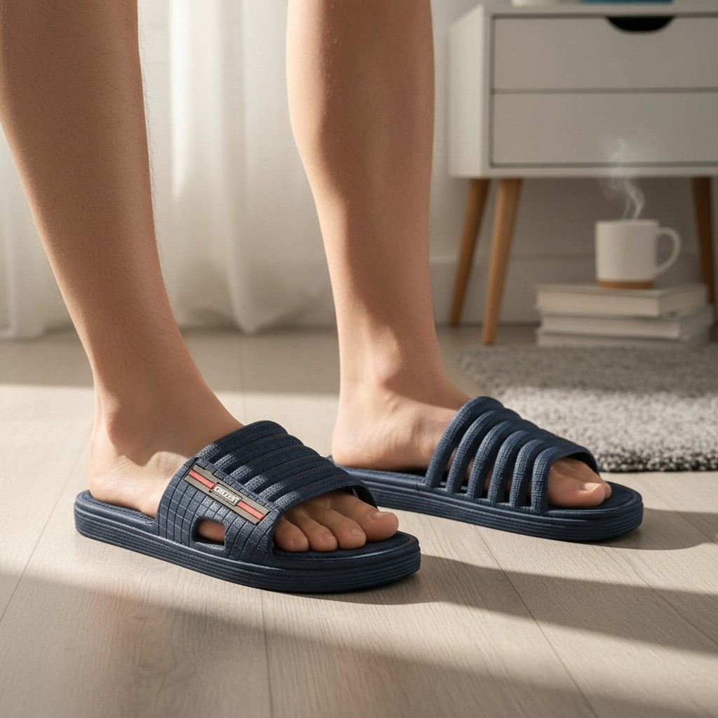 Gezer Yazlık Erkek Banyo Bahçe, Plaj Kaydırmaz Islak Zemine Uygun Terlik görsel 7