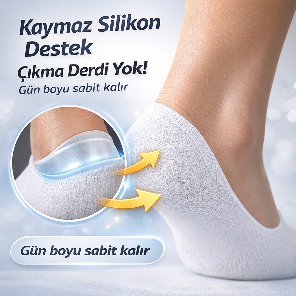Baff 10’lu Erkek Bambu Babet Çorap Beyaz görsel 2