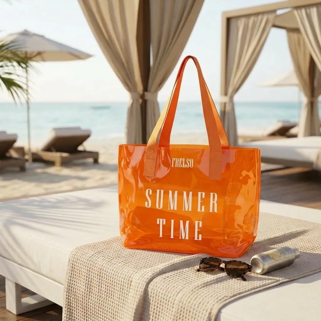 Frelso Şeffaf Plaj Çantası Baskılı Kadın Beach Bag