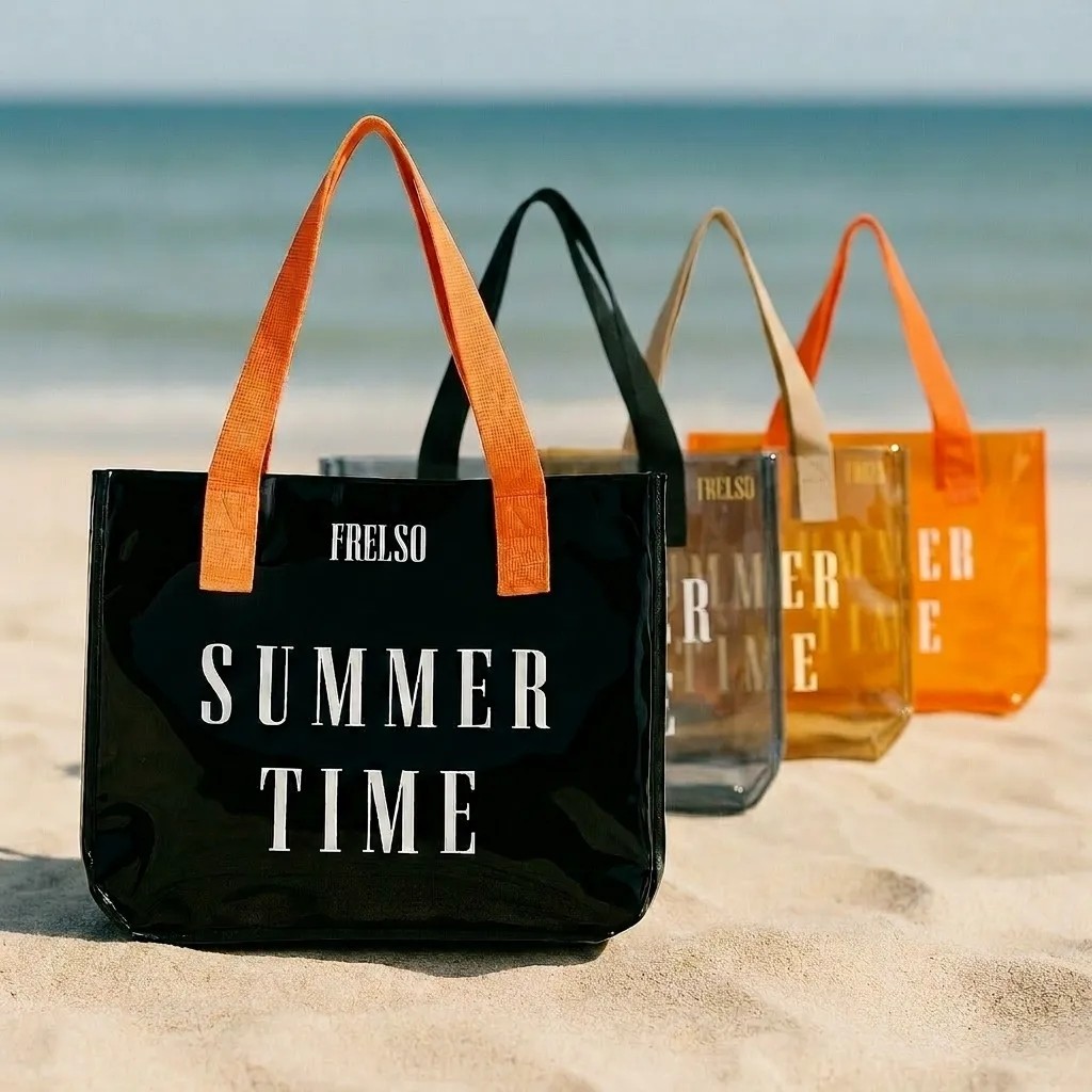 Frelso Şeffaf Plaj Çantası Baskılı Kadın Beach Bag görsel 5