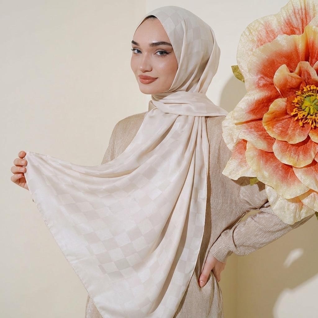 Revam Collection Dama Desen Ipeksi Jakar Şal