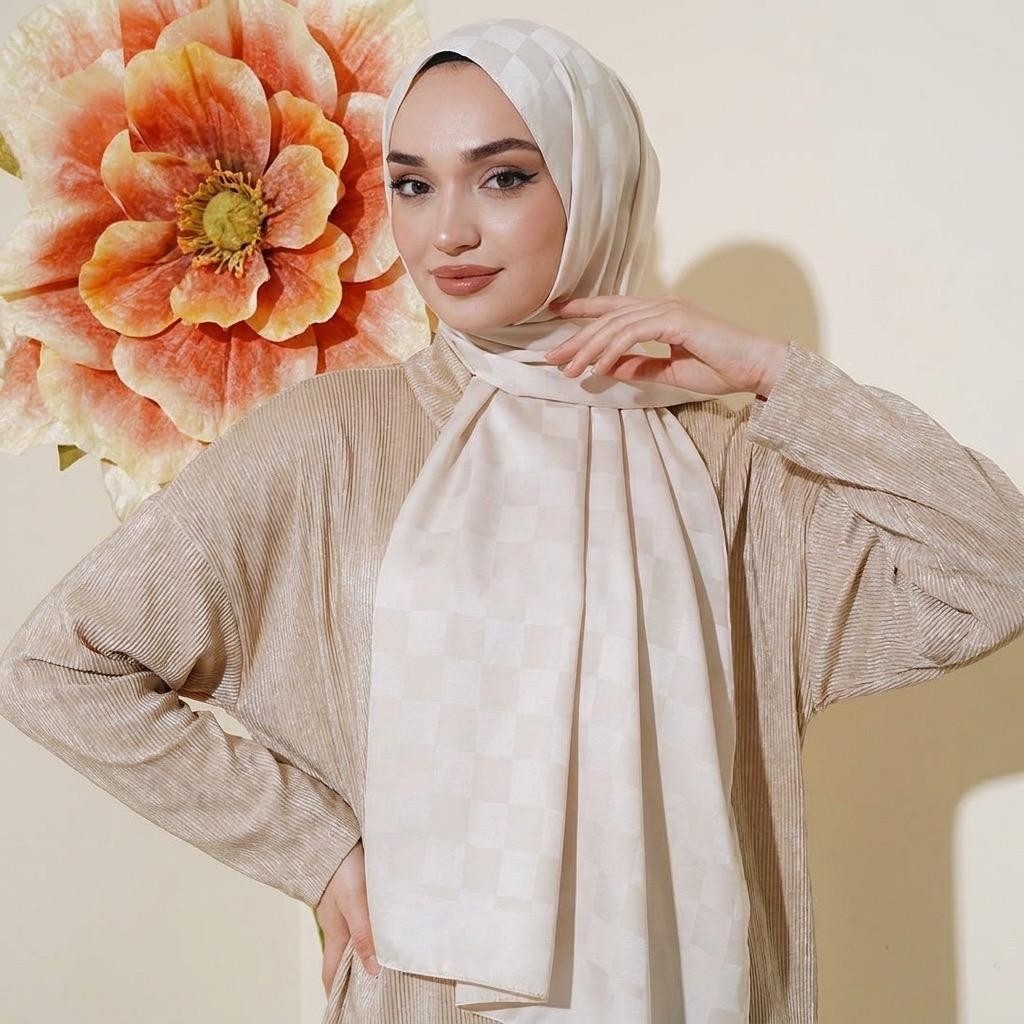 Revam Collection Dama Desen Ipeksi Jakar Şal görsel 2