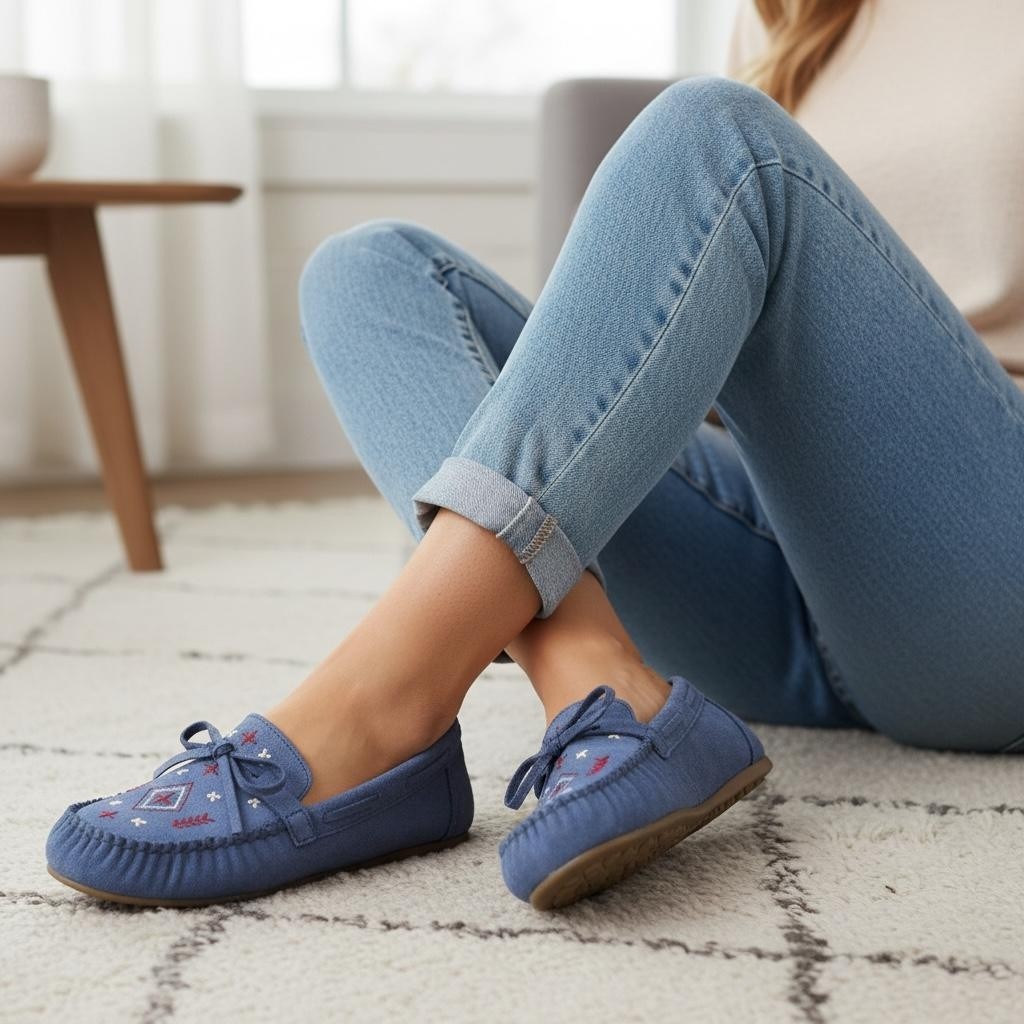 Patron Shoes Kadın Süet Loafer Nakışlı Bağcıklı Ayakkabı görsel 6