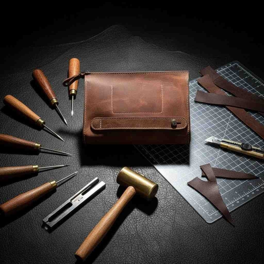 Vintage Leather Craft Hakiki Deri Erkek El Çantası görsel 2